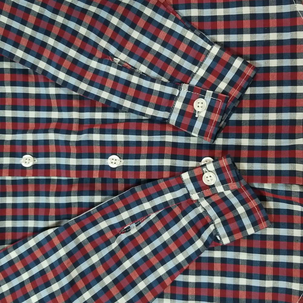 Nautica Kids Plaid Red Blue Button Down Shirt size 4T - Picture 4 of 8